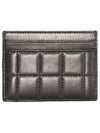 Logo Print Quilted Card Wallet Black - SAINT LAURENT - BALAAN 4