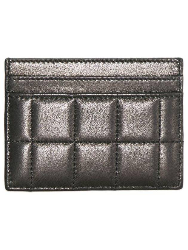 Logo Print Quilted Card Wallet Black - SAINT LAURENT - BALAAN 4