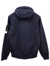 Men's Wappen Patch Softshell Zip Up Hoodie Navy - STONE ISLAND - BALAAN 4