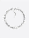 30 Montaigne Metal Crystal Necklace Silver - DIOR - BALAAN 3