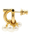 Women s Gancini Pearl Stud Earrings Gold - SALVATORE FERRAGAMO - BALAAN 4