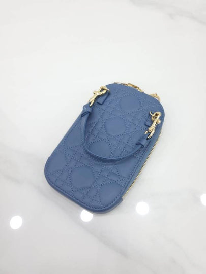 Lady phone holder chain bag blue cannage - DIOR - BALAAN 2