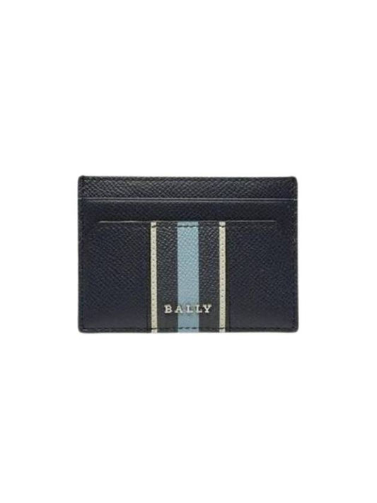 bar Leather Business Card Holder Midnight Blue Light Blue - BALLY - BALAAN 1