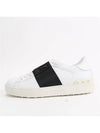 Hidden Strap Rockstud Low Top Sneakers White Black - VALENTINO - BALAAN 3