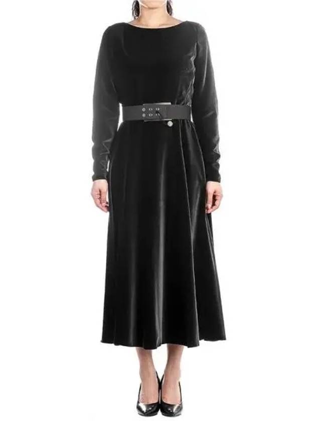 Women's Jock Soft Velvet Midi Dress Black - MAX MARA - BALAAN 2