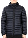 Room Woven Chamber Recycled Nylon Down Padding Hooded Jacket  Navy - STONE ISLAND - BALAAN 3