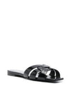 Tribute Leather Slippers Black - SAINT LAURENT - BALAAN 3