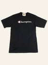 Heritage Shorts Direct Flock Script Short Sleeve T Shirt Black GT19 Y07954 BKC - CHAMPION - BALAAN 6