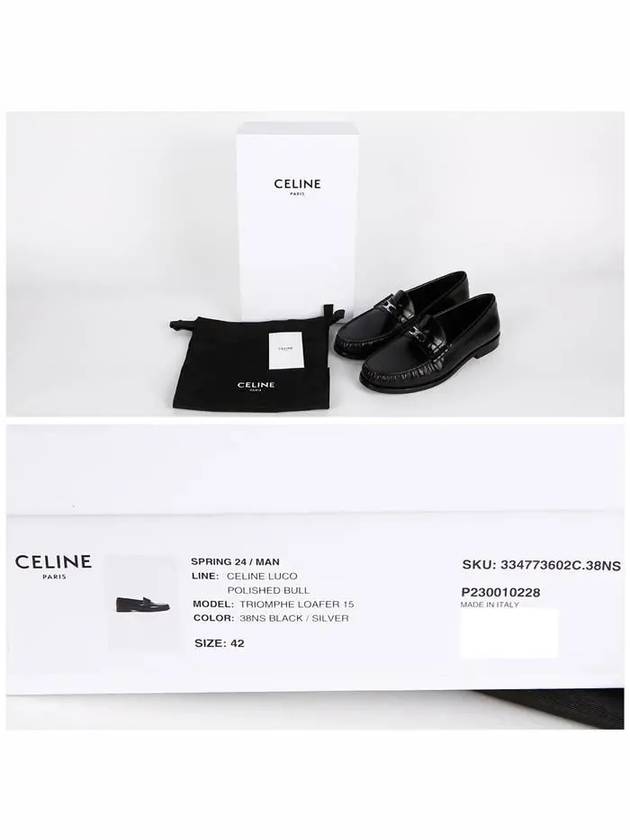 Luco Triomphe Polished Bull Loafers Black - CELINE - BALAAN 8
