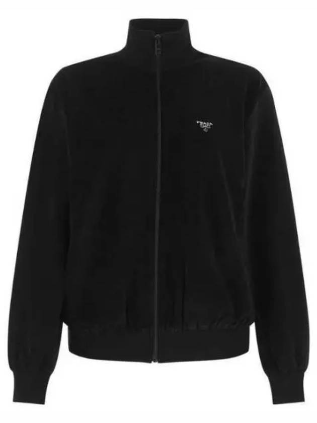 Triangle Logo High Neck Zip Up Jacket Black - PRADA - BALAAN 2