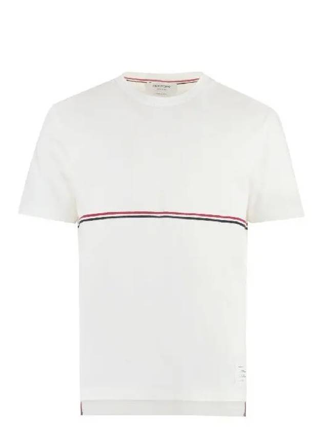 Midweight Jersey Short Sleeve T-Shirt White - THOM BROWNE - BALAAN 3