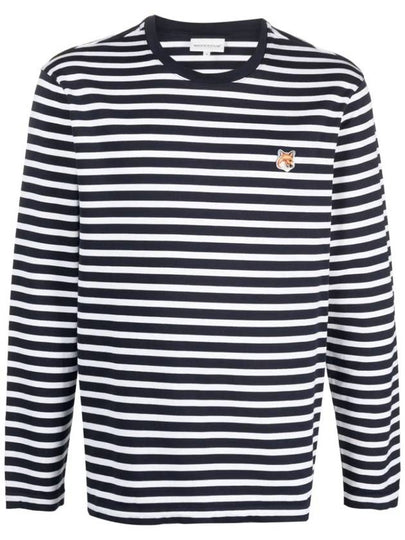 Fox Head Patch Regular Marin Long Sleeve T Shirt Navy Stripes - MAISON KITSUNE - BALAAN 2