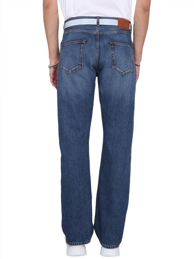 Men's Turn-Up Denim Straight Jeans Blue - ALEXANDER MCQUEEN - BALAAN 5