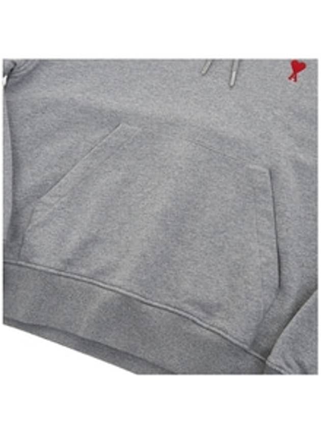 Heart Small Logo Hoodie Grey - AMI - BALAAN 4