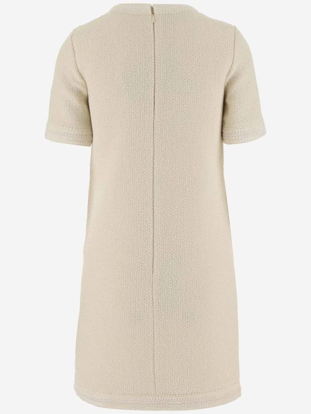 Wool Tweed Short Dress Ivory - GUCCI - BALAAN 3