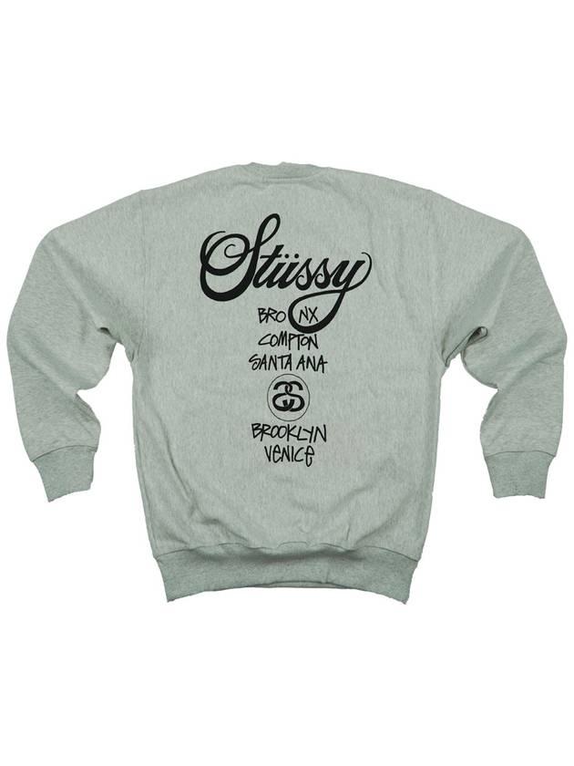 Italian Origin Top Wear World Tour Crew Neck Ash Heather 2023 Sweatshirt 3913792 - STUSSY - BALAAN 5