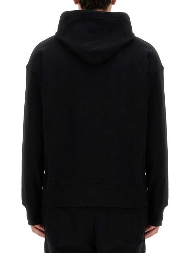 Milano Brushed Logo Cotton Hoodie Black - MSGM - BALAAN 9