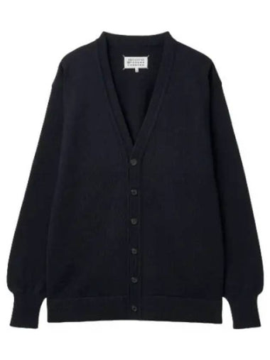 Stitched virgin wool cardigan navy - MAISON MARGIELA - BALAAN 1