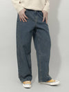 Winter Peach Brushed Stone Washed Over Wide Denim Pants Patina - GOLD PERCENT - BALAAN 1