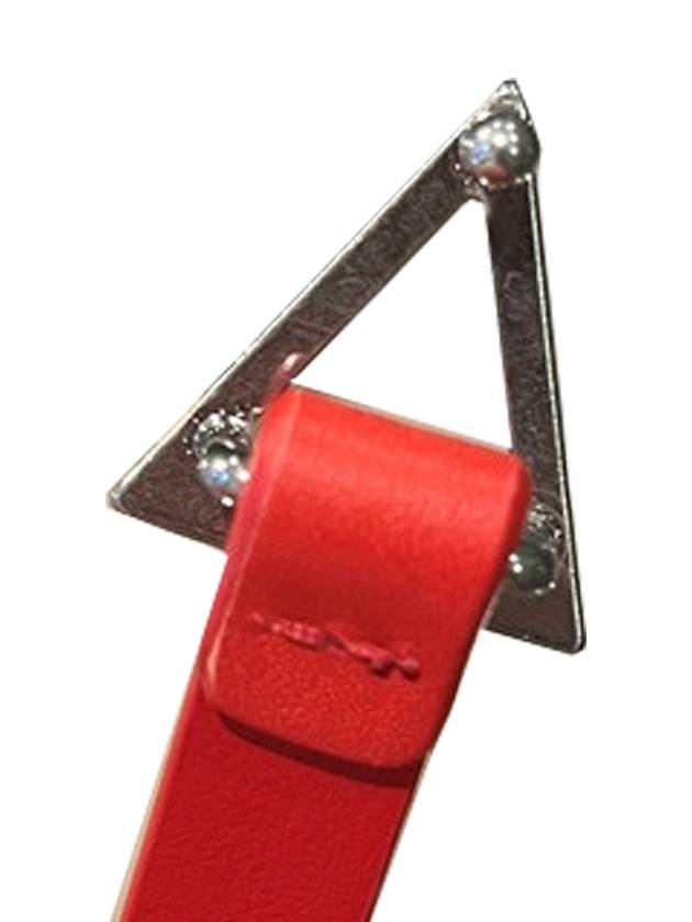 Triangle Buckle Leather Belt Chili Red - BOTTEGA VENETA - BALAAN 5