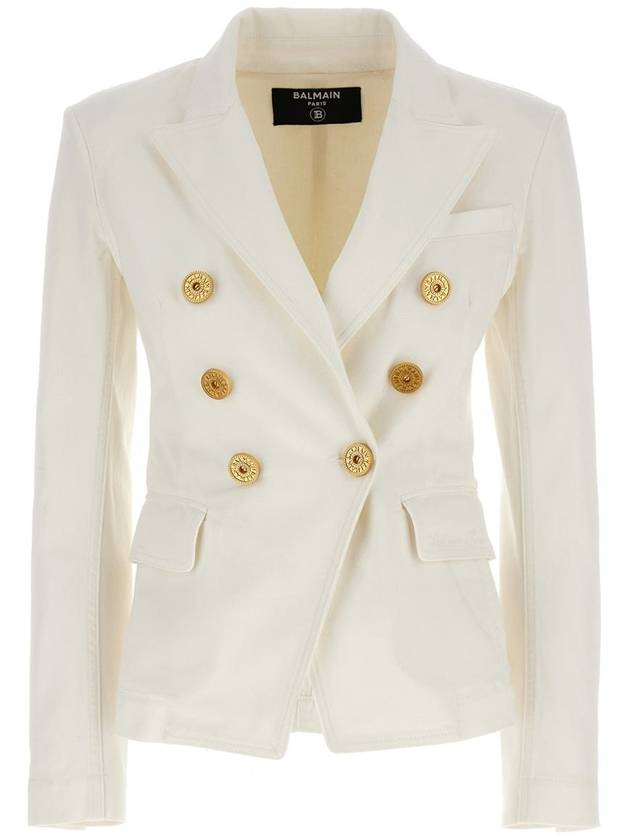 Balmain Double-Breasted Denim Blazer - BALMAIN - BALAAN 1