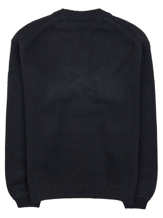 Paris Logo Intarsia Wool Knit Top Black - KENZO - BALAAN 3