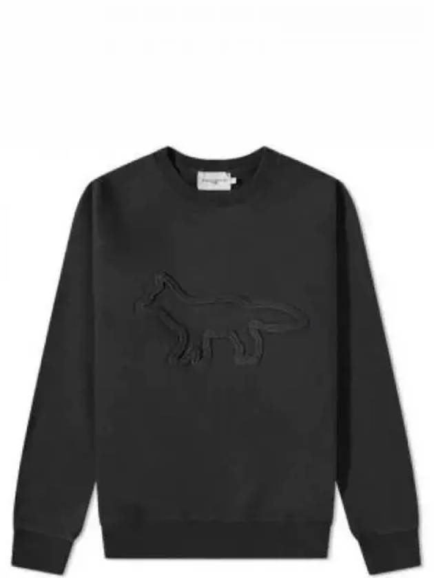 Contour Fox Patch Regular Sweatshirt Black - MAISON KITSUNE - BALAAN 2