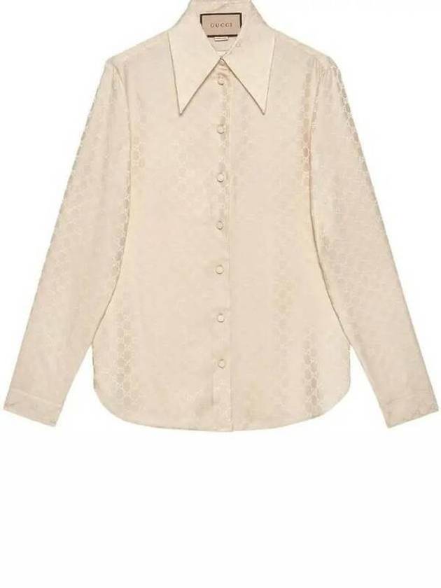 GG Supreme Jacquard Silk Shirt Beige - GUCCI - BALAAN 2