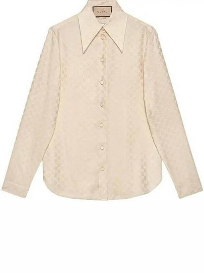 GG Supreme Jacquard Silk Shirt Beige - GUCCI - BALAAN 2