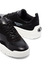 Men's Two-Tone Leather Suede Banshee Gumboy Low Top Sneakers Black - VALENTINO - BALAAN 4