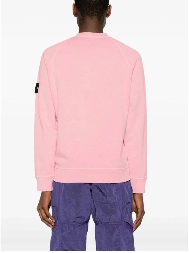 Logo Patch Crew Neck Sweatshirt Pink - STONE ISLAND - BALAAN 5