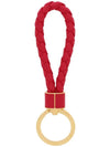 Intrecciato Leather Key Holder Red - BOTTEGA VENETA - BALAAN 4