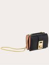 Hug Chain Leather Cald Wallet Black - SALVATORE FERRAGAMO - BALAAN 4