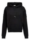 Front Logo Cotton Hoodie Black - SAINT LAURENT - BALAAN 2