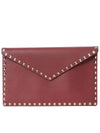 Rockstud Envelope Clutch Bag Cerise - VALENTINO - BALAAN 2