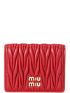 Matelasse Leather Half Wallet Red - MIU MIU - BALAAN 2