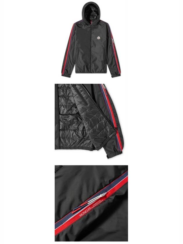 Men's Necker Logo Patch Hooded Windbreaker Black - MONCLER - BALAAN 5