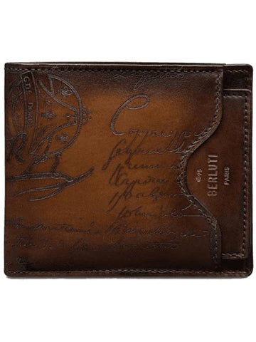 Makore 2in1 Scritto leather half wallet Kakao Intenso - BERLUTI - BALAAN 1