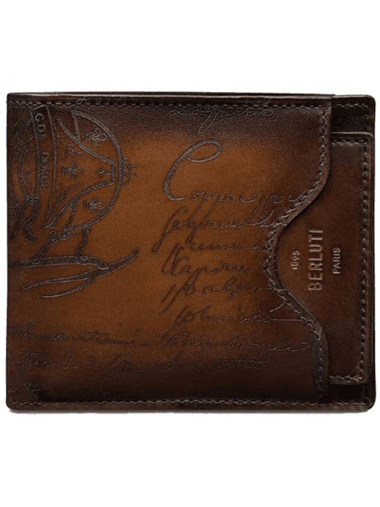 Makore 2in1 Scritto leather half wallet Kakao Intenso - BERLUTI - BALAAN 1