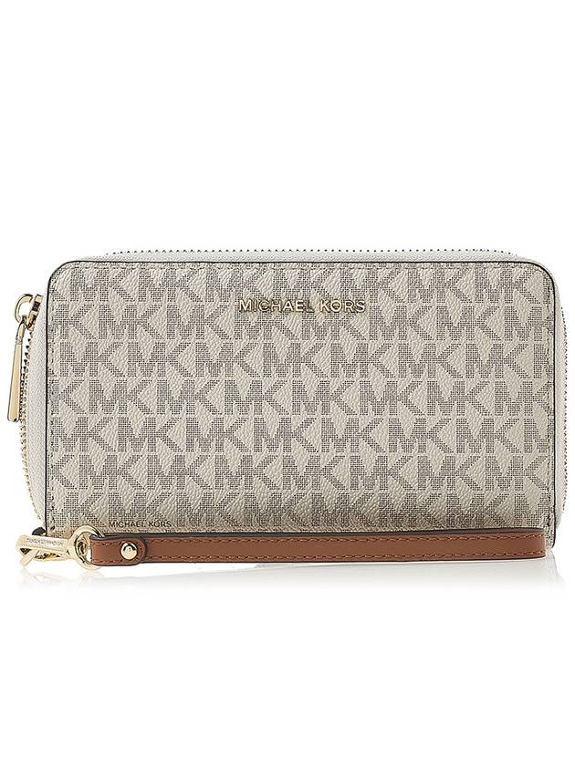 Large Logo Smartphone Wristlet Long Wallet White - MICHAEL KORS - BALAAN 2