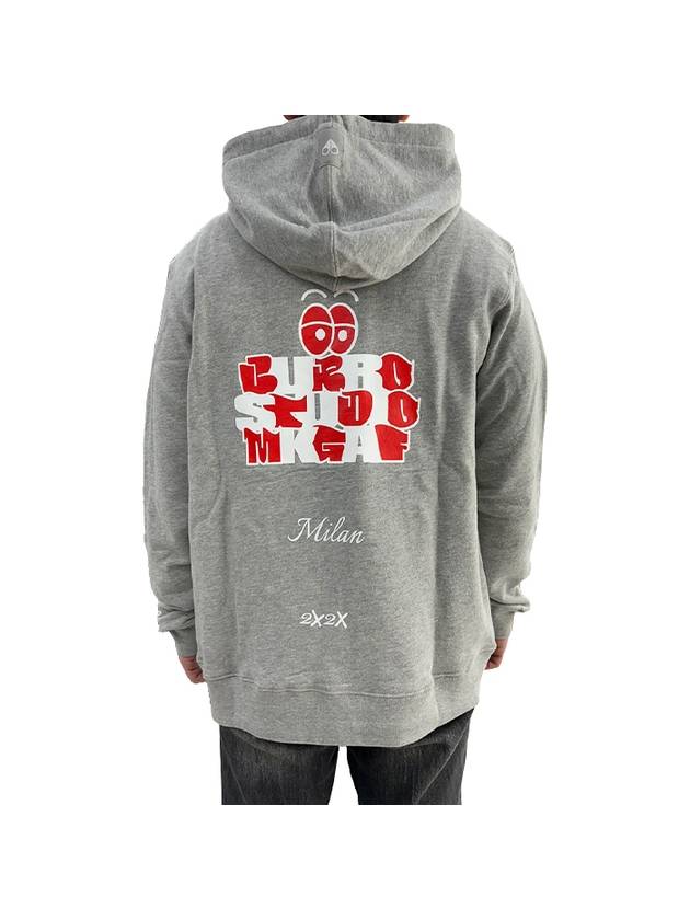 Back Logo Printing Hoodie Grey - MOOSE KNUCKLES - BALAAN 4