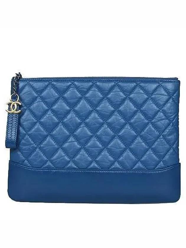 A84287 Navy Leather Gabriel Small New Medium Clutch Bag - CHANEL - BALAAN 1