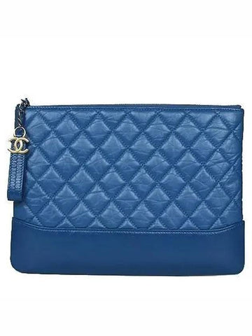 A84287 Navy Leather Gabriel Small New Medium Clutch Bag - CHANEL - BALAAN 1