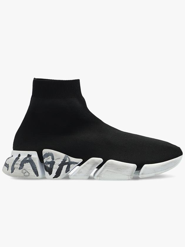 Speed ​​2.0 Graffiti Knit High Top Sneakers Black - BALENCIAGA - BALAAN 2