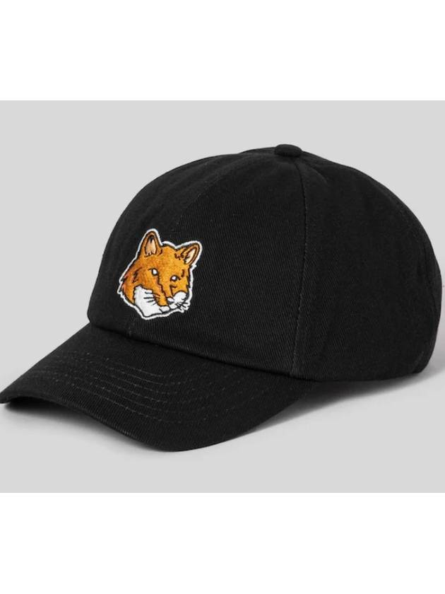 Large Fox Head 6P Ball Cap Black - MAISON KITSUNE - BALAAN 2