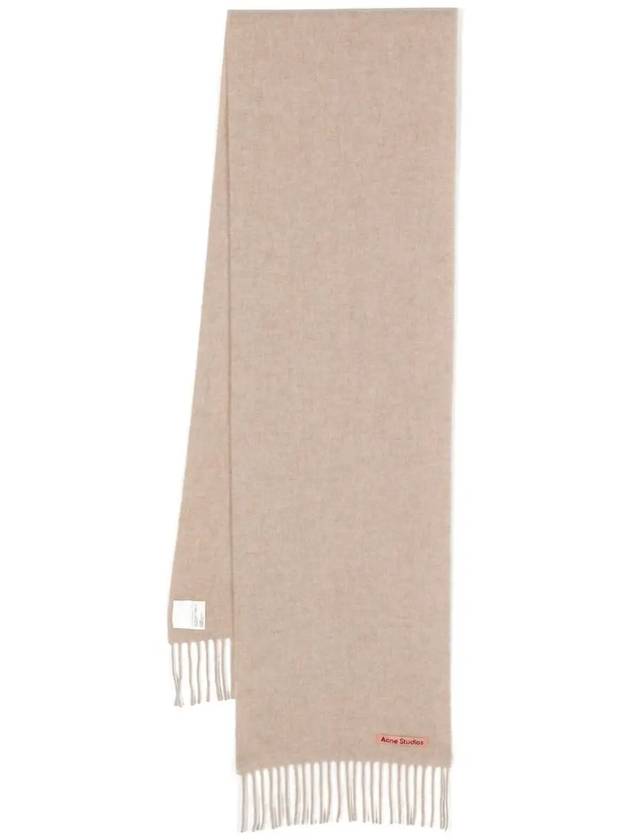 Fringe Wool Scarf Skinny Shawl Oatmeal Melange CA0218 - ACNE STUDIOS - BALAAN 1