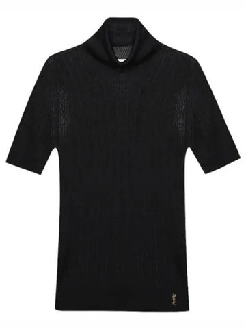 Metal Monogram Short Sleeve Top - SAINT LAURENT - BALAAN 1