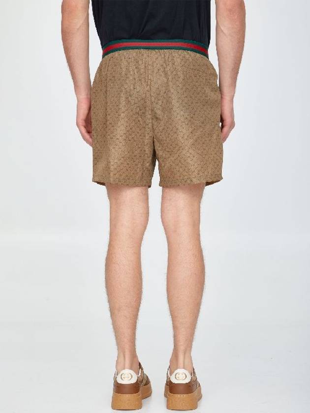 GG jacquard swim shorts brown - GUCCI - BALAAN.