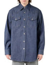 Button Up Denim Long Sleeve Shirt Blue - ACNE STUDIOS - BALAAN 2