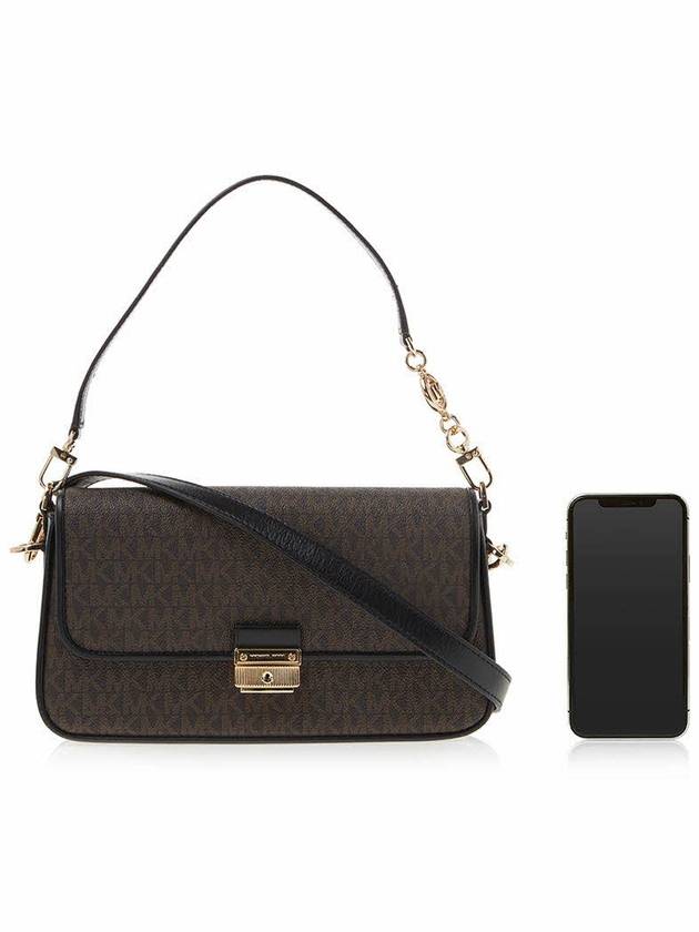 Bradshaw Small Logo Convertible Shoulder Bag Black Brown - MICHAEL KORS - BALAAN 7